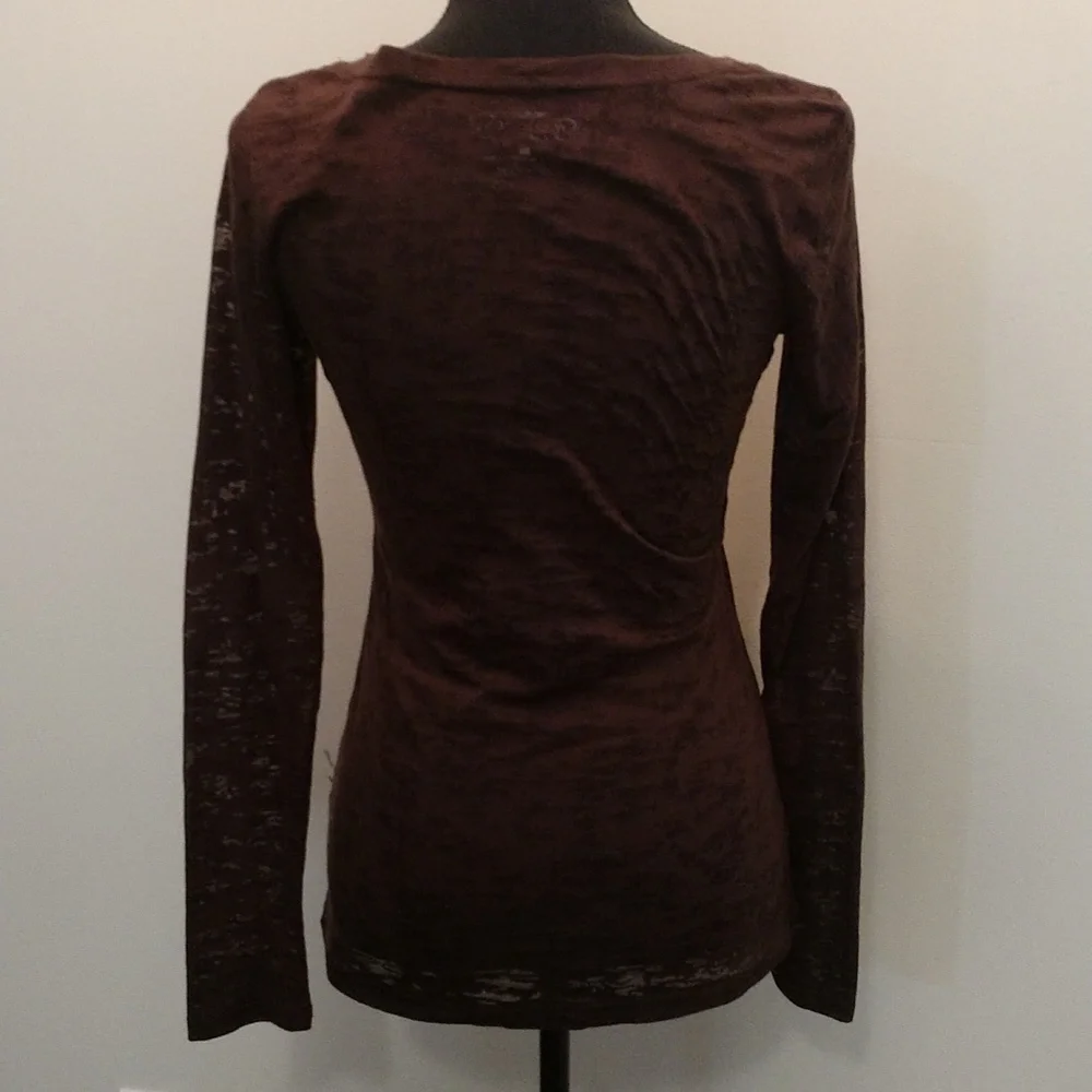 Maurices Long Sleeve Burn‎ Out Tee - Picture 5 of 6